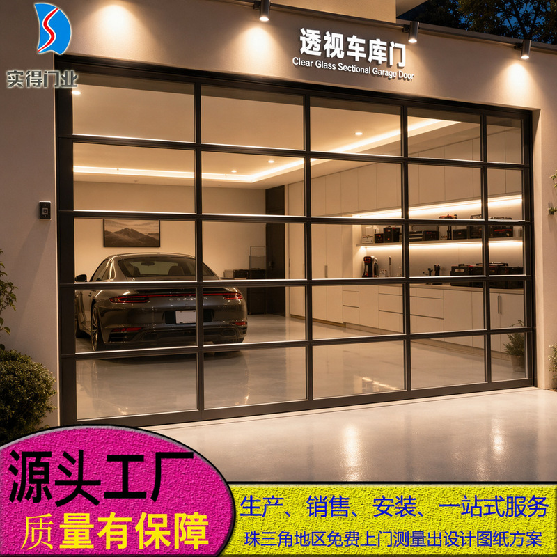 Customized Transparent Glass Flip-Up Garage Door, Aluminum Alloy Electric Rolling Shutter Door, Smart Remote Control Industrial Lift-Up Villa Door Customized Transparent Glass Flip-Up Garage Door, Aluminum Alloy Electric Rolling Shutter Door, Smart Remote Control Industrial Lift-Up Villa Door