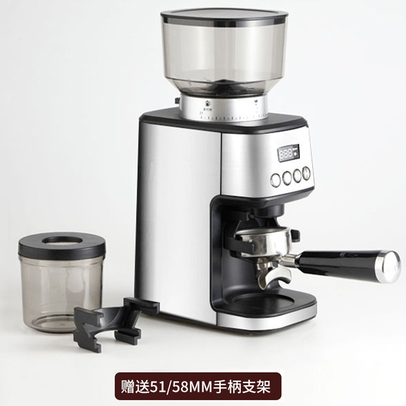 Steel Core Cone Wheel Coffee Grinder, Italian-Style Coffee Grinder, Household Electric Grinder with Adjustable Coarseness