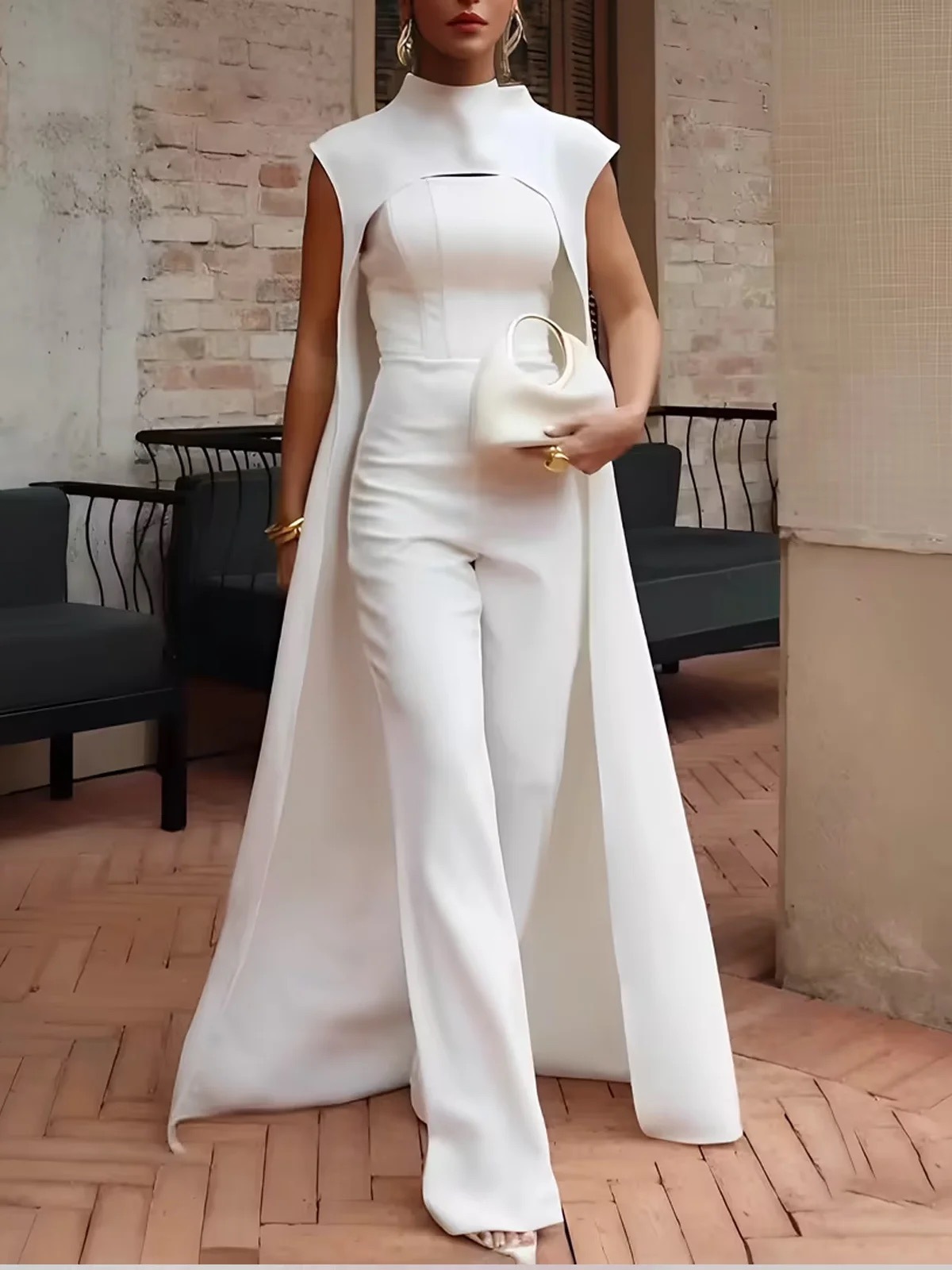 Women's Clothing Women's Sleeveless Long Jumpsuit Style Fashionable Temperament Suit Wide Leg Pants For Formal & Casual For Women_ecoleips.com