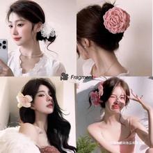 甜美蝴蝶兰发夹侧边抓夹头花仿真花头饰发卡夹子海边配饰发饰女