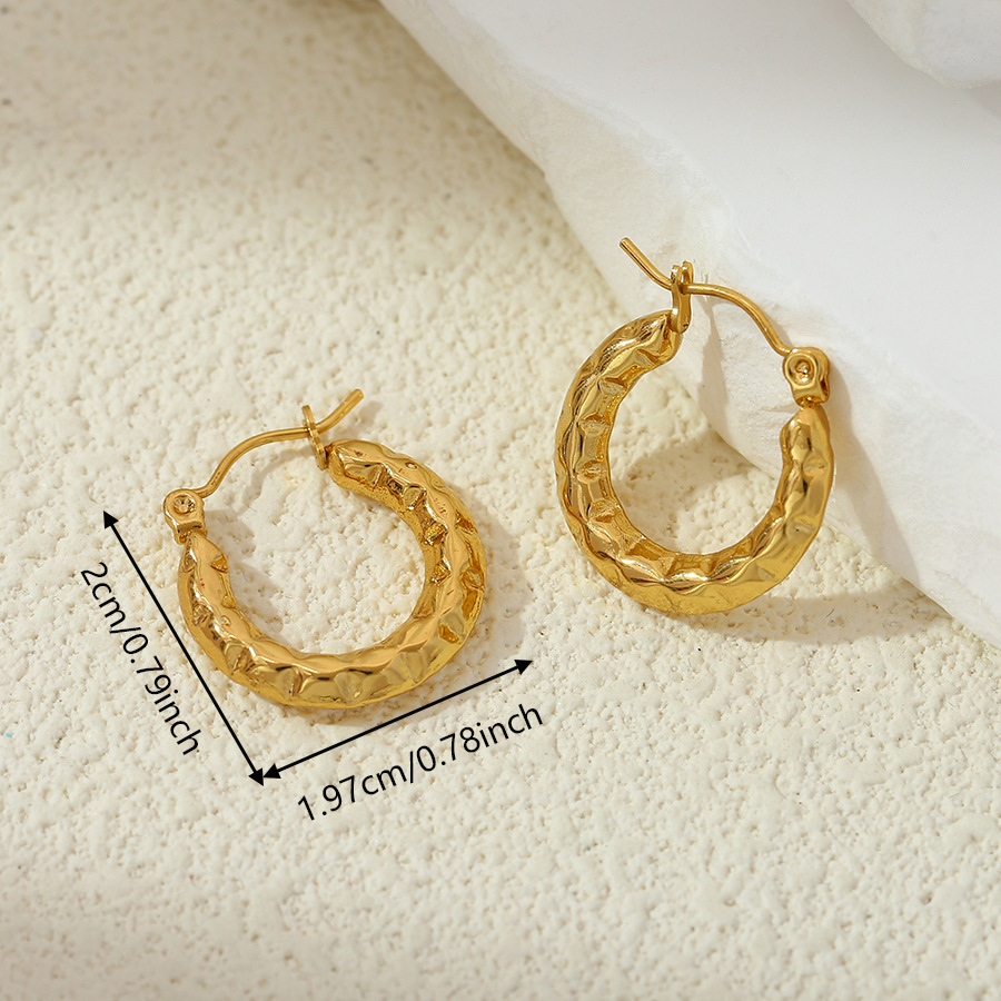 Transfronterizos europeos y estadounidenses de acero de titanio redondo torsión pernos de orejas de alta calidad no se desvanecen pendientes de oro de 18 quilates pernos de orejas de acero inoxidable para mujeres