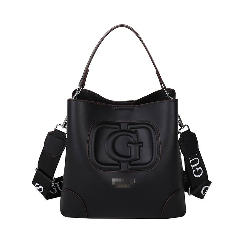 Bolsos impresos europeos y americanos transfronterizos, letras femeninas 2024, nueva tendencia, bolso de cubo francés, bolso de mensajero de alta gama