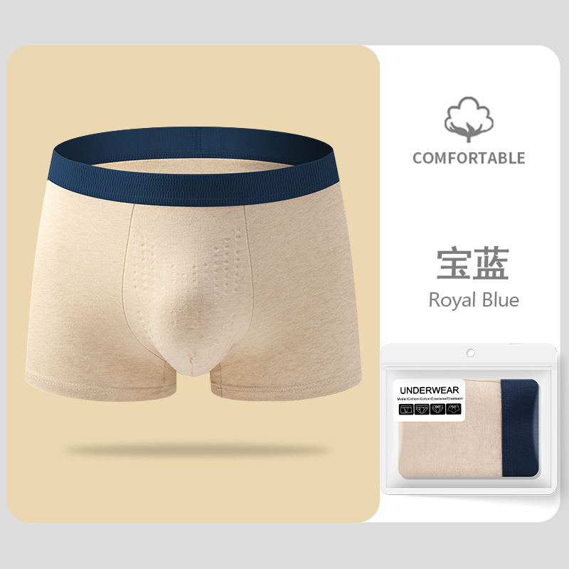 Cordyceps masaje entrepierna despierta pantalones de algodón de color para hombres pantalones de ángulo plano de algodón transpirables grandes pantalones cortos de cuatro ángulos al por mayor