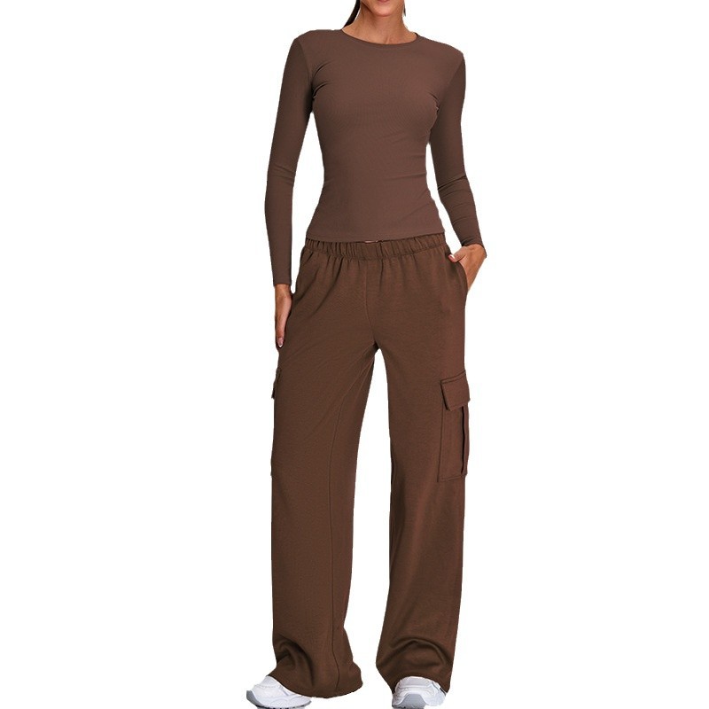 Nuevo conjunto de yoga delgado transfronterizo, camiseta deportiva desnuda de rosca fina para mujeres, conjunto de ropa de ejercicio para correr