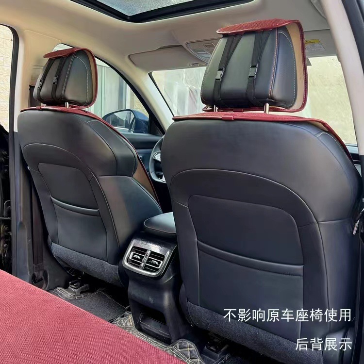 Simple linen car seat cushion for all seasons universal cotton and linen seat cushion breathable ultra-thin air layer non-slip tie-free car cushion
