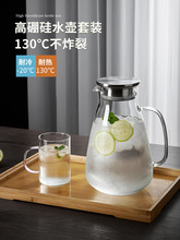ZQ冷水壶玻璃耐高温家用大容量凉水杯泡茶壶套装耐热防摔装水开水