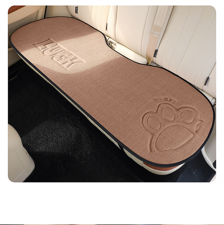 Car Seat Cushion for All Seasons, Cartoon Design, Breathable Cotton and Linen for Summer, Ventilated for Autumn and Winter, Half-Cover, Cute Bear Seat Cover for Women