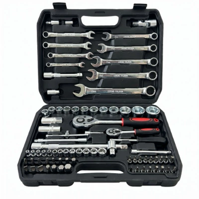 Chuantuo Carbon Steel Ratchet Wrench Mühərrik tənzimləmə alətləri - 82pc-black-and-red-one-piece-box-galvanized