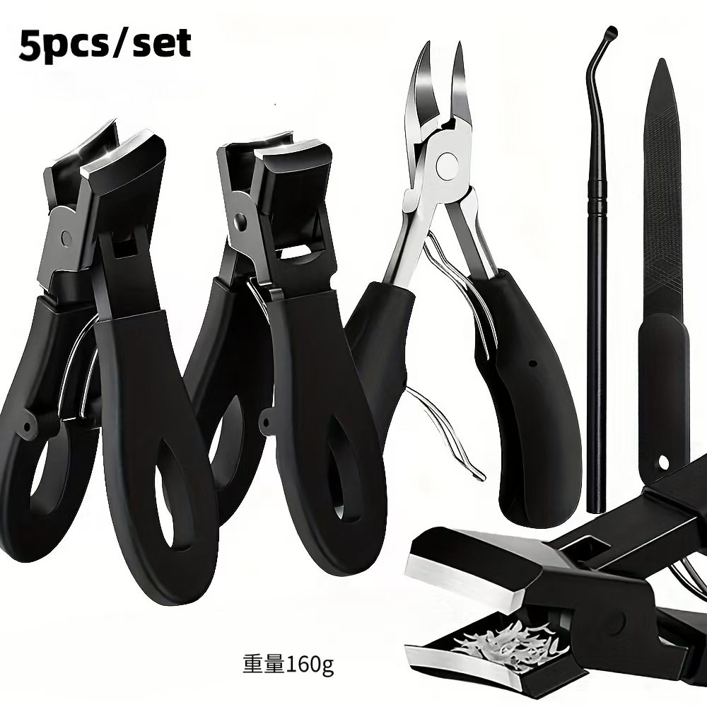 Nail Clippers, Nail Nippers, Cuticle Pusher, Anti-Splash Nail Clippers, Manicure Scissors, Nail File