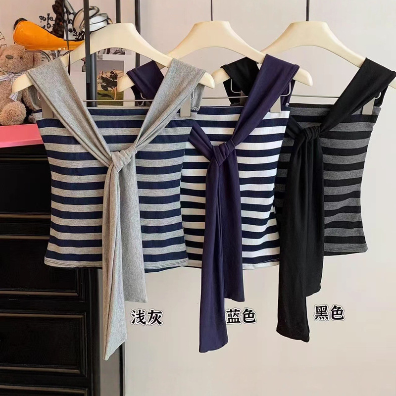 2025 New Style Striped Strapless Top with Straps, Slim Fit Striped Strapless Women's Top 2025 New Style Striped Strapless Top with Straps, Slim Fit Striped Strapless Women's Top