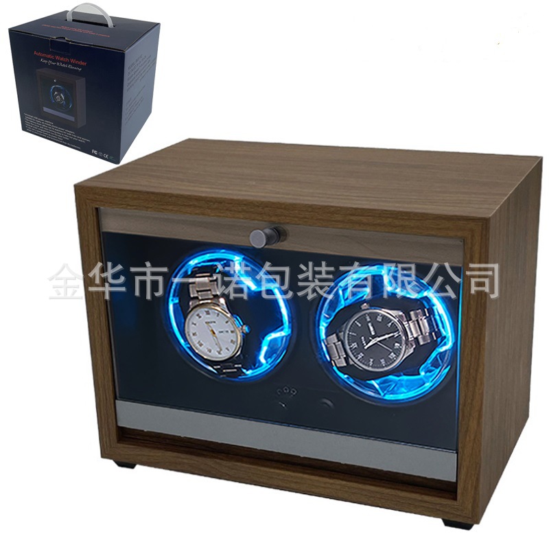 [Color Box] Open lid self-stopping shaker atmosphere light electric watch box automatic rotating winding box watch