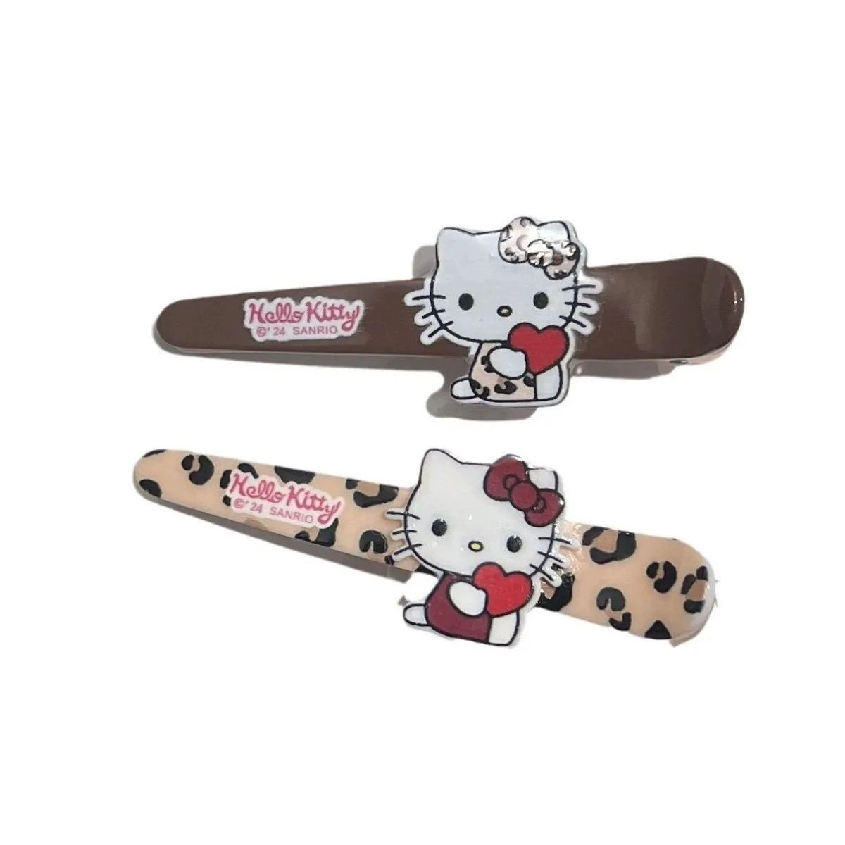 Заколка для волос Sanrio Hello Kitty акриловая, 8 см, леопардовый принт