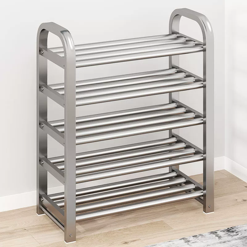 Стеллаж для хранения из нержавеющей стали, многослойная сборка, простая полка для обуви, гостиная, кухня, ванная комната, организация мусора, стеллаж для хранения в общежитии