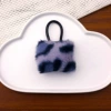 Blue and gray leopard print shoulder bag