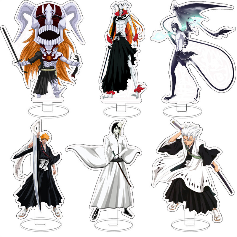 Kurosaki Ichigo, Aizen, Renji, Kenpachi va Ulquiorra tasvirlangan Bleach tik turgan belgilar.