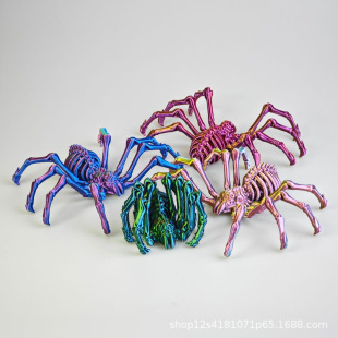 Cross-Border Export 3D Printed Large Spider Joint Movable and Retractable Toy Spider Creative Ornament Large Spider Toy