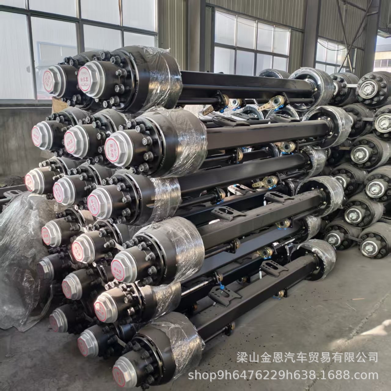 Cross-Border Supply of 13t 16t German and American Style Disc Brake Drum Brake Axles, Trailer Axles, Fuhua Axles, Semi-Trailer Axles