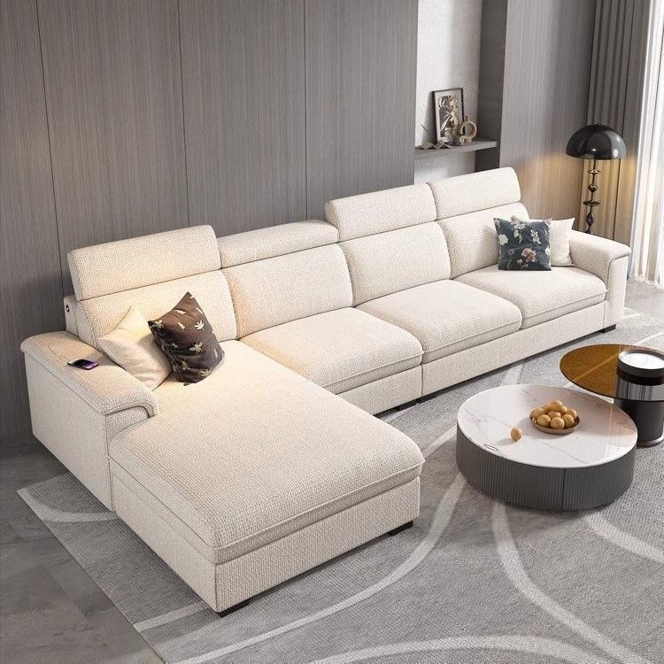 Cotton Linen Fabric Sofa Cream Style Modern Simple Light Luxury Household Living Room Large and Small Apartment Cat Claw Leather Straight Row Imperial Concubine