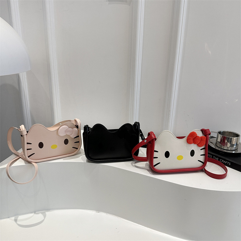 Cute Style Hello Kitty Small Bag for Women 2025 New Trendy Fashion Armpit Small Square Bag Summer Texture Single Shoulder Crossbody Bag