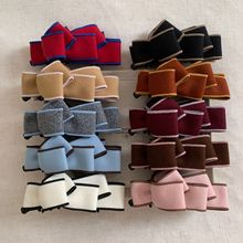 韩国新款毛呢蝴蝶结香蕉夹女后脑勺盘发夹子头饰马尾竖夹发卡发饰