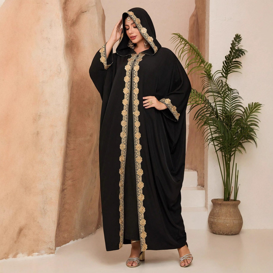 Robe longue brodée ample pour femme, style transfrontalier africain, robe grande taille pour femme_voghion.com