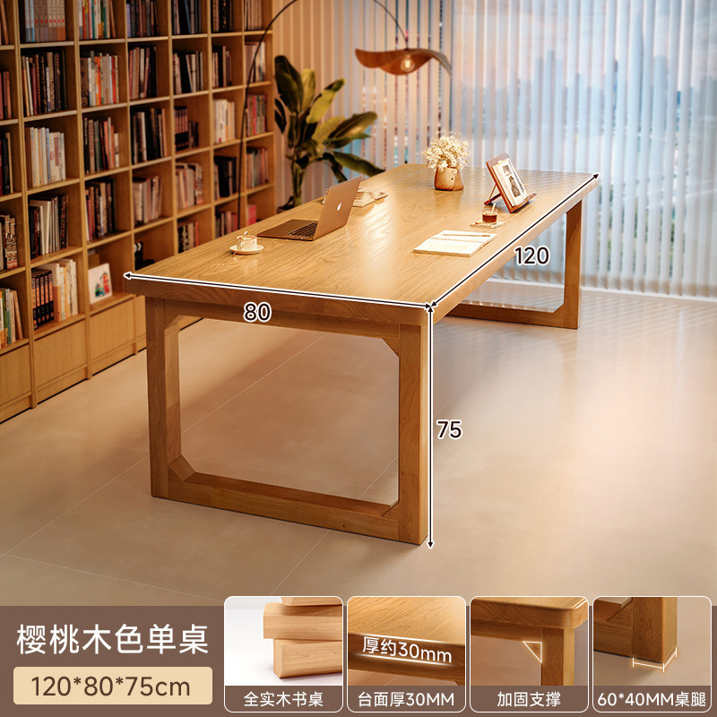 Toda la sala de estar de madera maciza, escritorio largo, escritorio de lectura y estudio, escritorio doble para el hogar, mesa de trabajo para la sala de estar