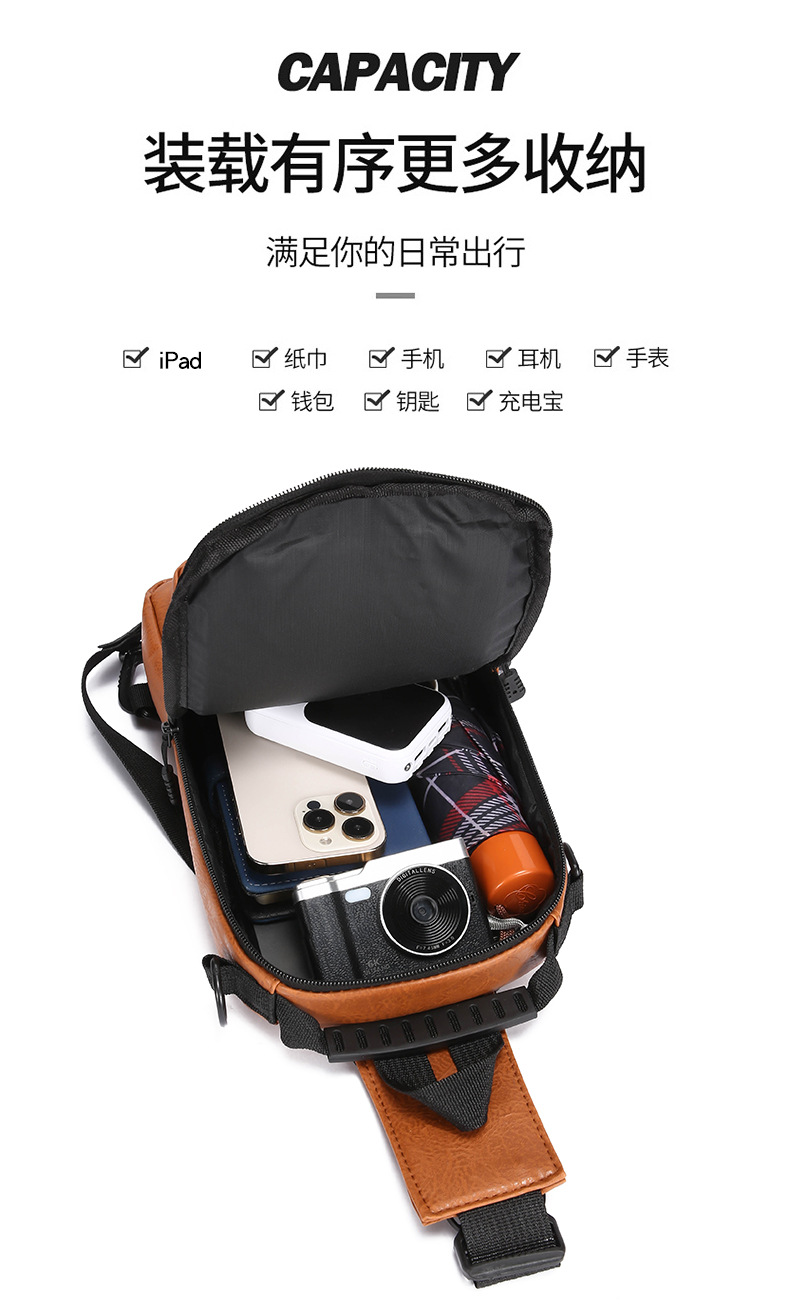 Foreign trade casual men's chest bag, password lock anti-theft motorcycle crossbody bag, outdoor simple commuting large capacity single-shoulder bag undefined