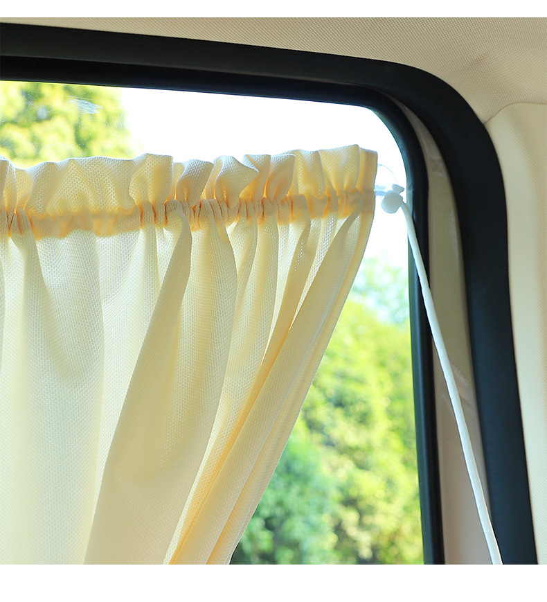 Car sunshade curtain suction cup retractable fresh heat insulation sunscreen children's rear side window car curtain blackout female