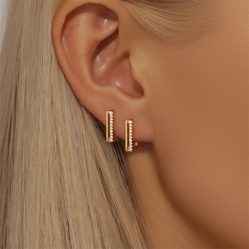 5g Weight 925 Sterling Silver Ear Needle Material Zircon Inlay Material Earrings Classification 1 Pair Quantity Holiday, Banquet, Daily Occasion 925 Sterling Silver Material Geometric Pattern Women's Gender Plating Design Simple Style Style 1 Pair 925 Sterling Silver Zircon Geometric Earrings 4