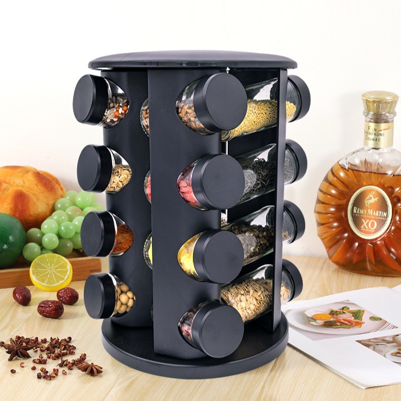 Transfronterizos para estantes de condimento rotativos multicapa, estantes de almacenamiento multifuncionales, estantes de almacenamiento de tanques de condimento de cocina, venta en caliente transfronterizos