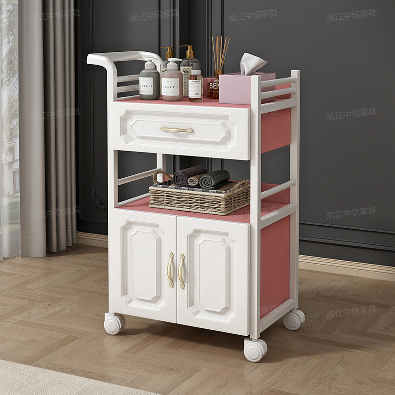 팔걸이형 화이트 프레임 + 핑크 서랍 + 핑크 수납장 - 공식 표준 세트 - 50x33x83cm☆☆