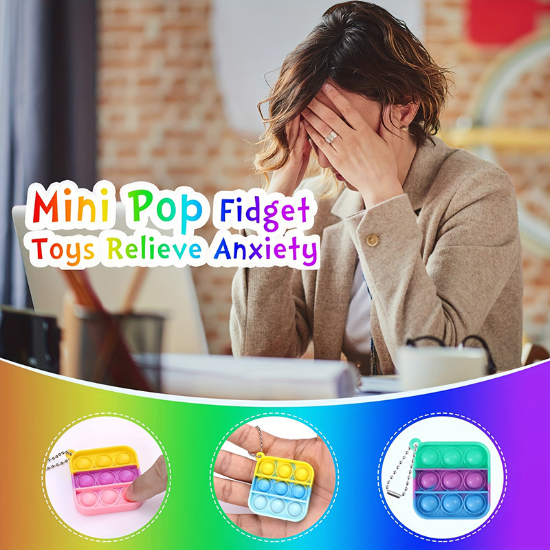 Dedo de burbuja transfronteriza reducción de compresión de ratas pionero juguete de descompresión llavero colgante de reducción de compresión cuadrado redondo