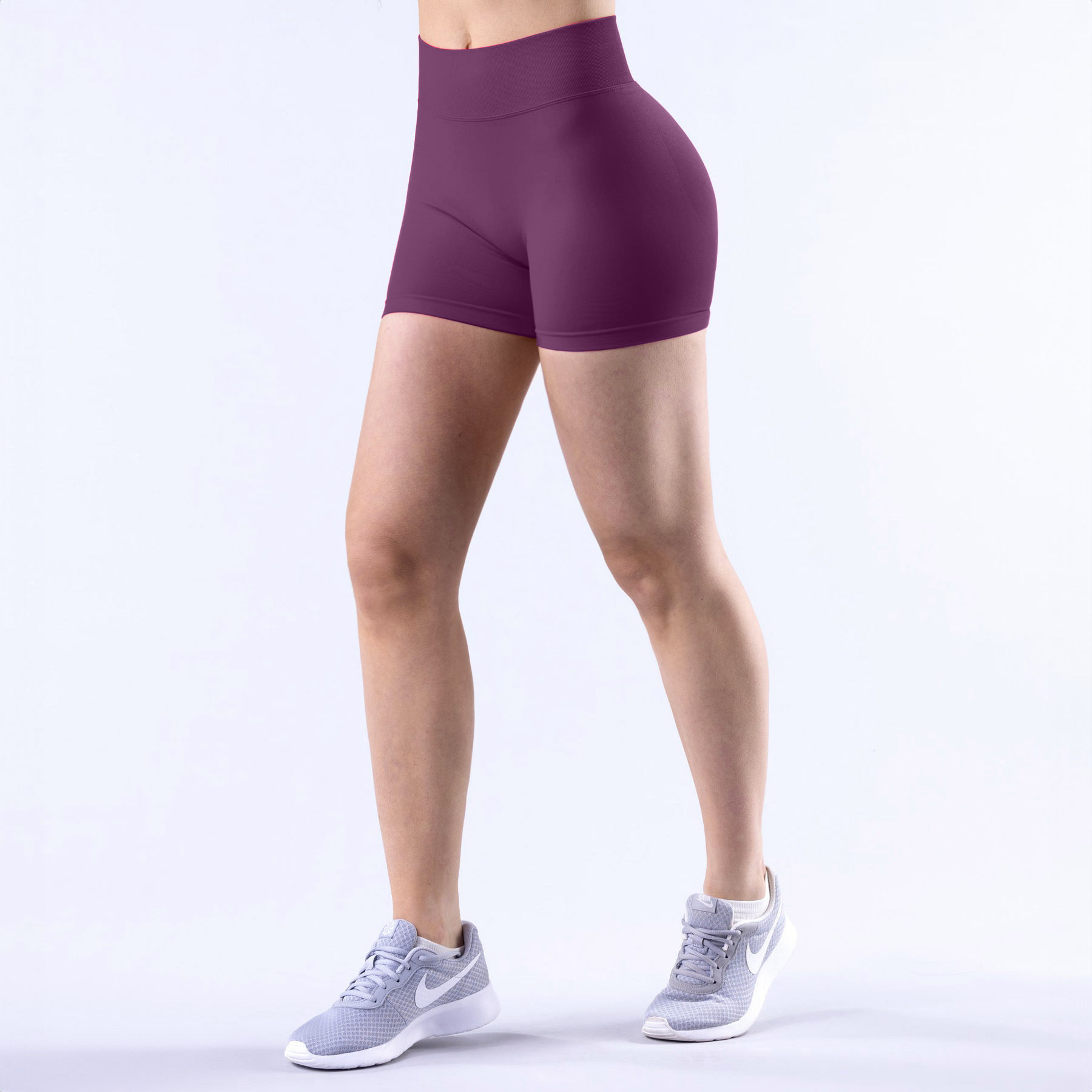 Pantalones cortos de cintura baja morado ciruela