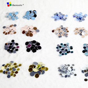 DIY Handmade Round Lens Glass Round Mirror Large, Medium and Small Silver Mirror Color Lens Mosaic Inlay