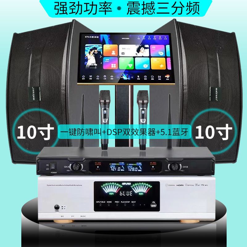 American Mairanz Family Ktv High-Power Amplifier Audio Set Bluetooth Subwoofer Karaoke Machine Conference Teaching