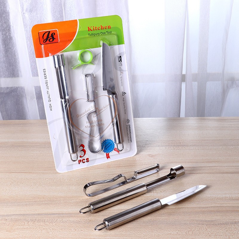 Multifuncional de acero inoxidable de doble cabeza de doble propósito Peeler Escala de pescado Cepilladora cuchillo de fruta creativa cocina gadget combinación traje