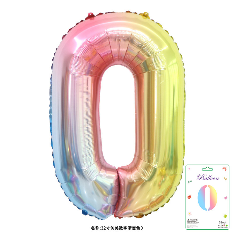 32寸卡装美版数字0到9气球儿童生日派对装饰婚庆婚房布置数字气球|undefined