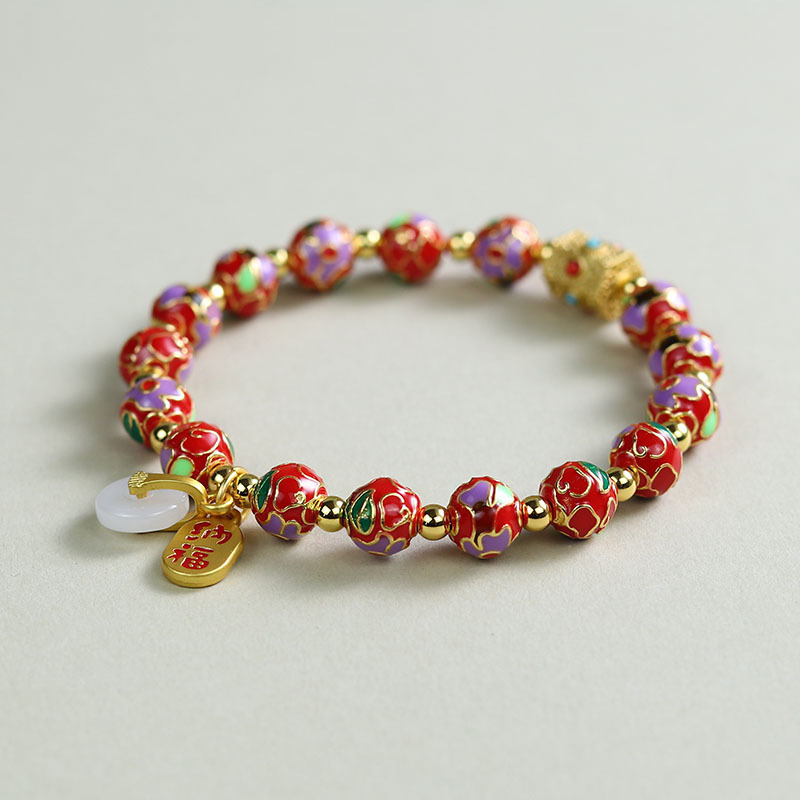8mm 럭키 팔찌 [레드] 부티크 모델