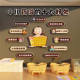 小儿药浴墙面母婴店宣传海报形象贴纸文化装饰品推拿画广告游泳馆