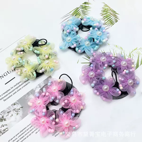 Hair Artifact for Children's Dancing Hair Net for Girls Ball Head Hair Flower Hair Accessories for Little Girls Test Hair Net Pocket