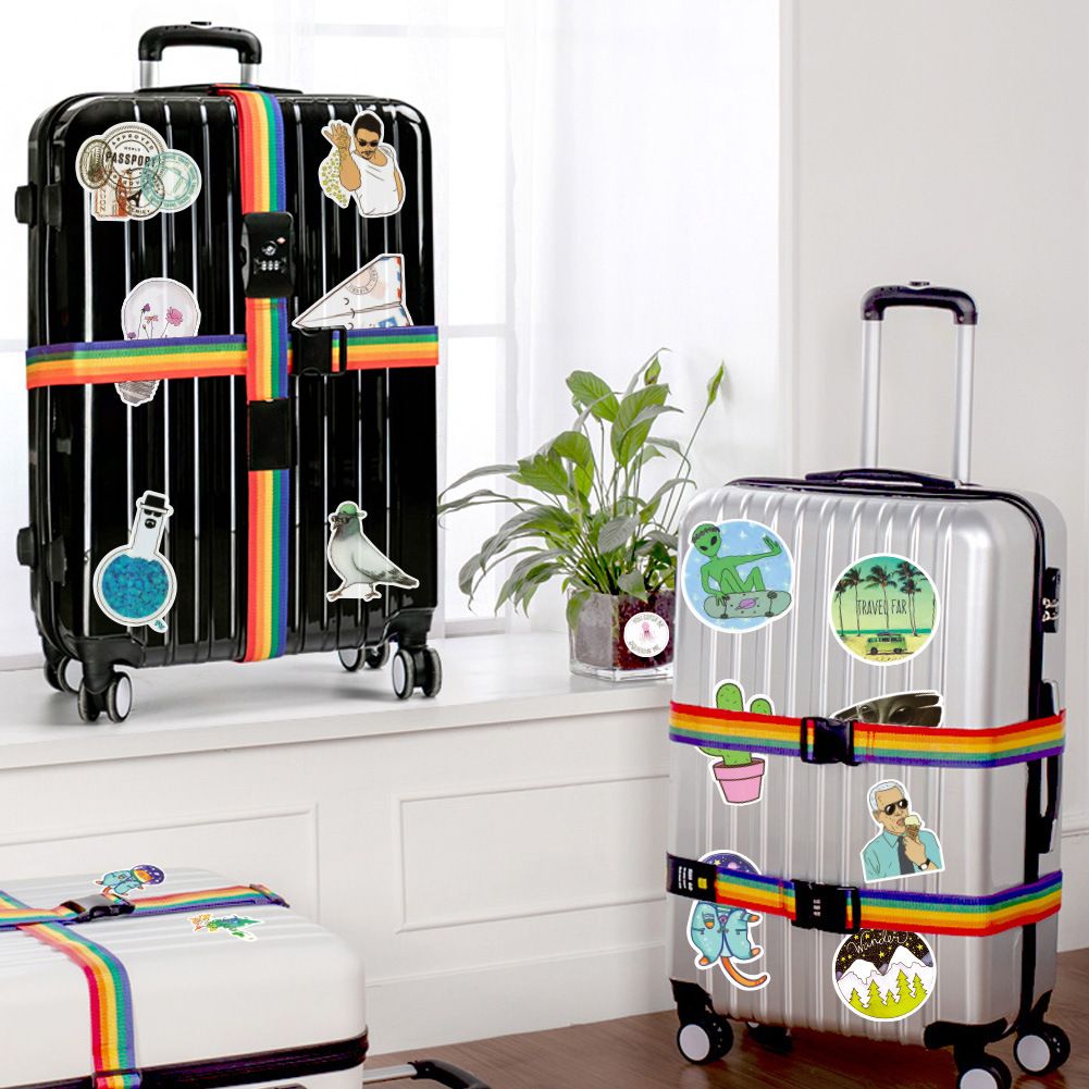 100 piezas de Venta caliente transfronteriza no repetida graffiti pegatinas equipaje portátil impermeable pegatinas fábrica al por mayor