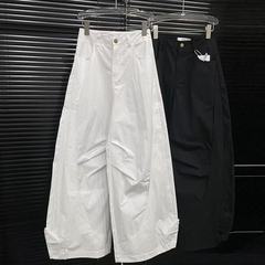 シルエットデザイン感工装カジュアルパンツ