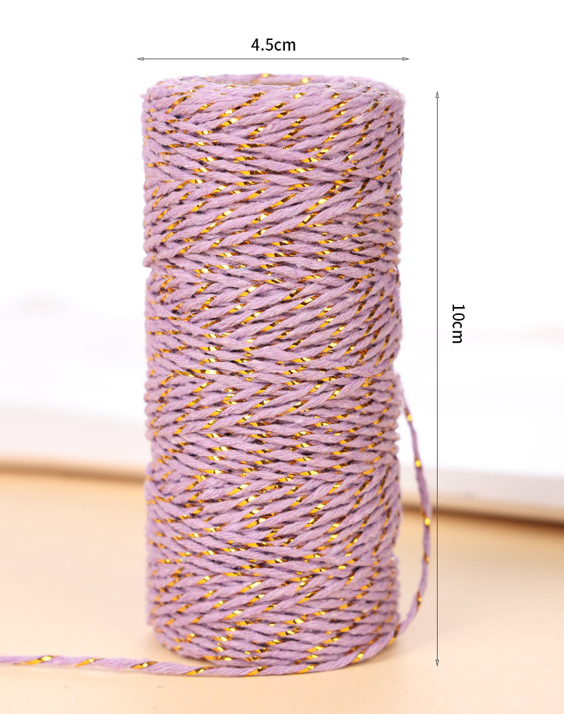 보라색 골드 실크 코튼 로프 * 1.5mm * 50m/롤