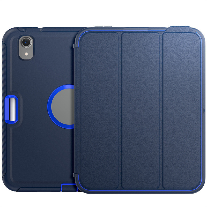 iPad mini6 2021 New Hibernation tri-fold bracket pen slot flat cover PC silicone iPad Air5 protective cover