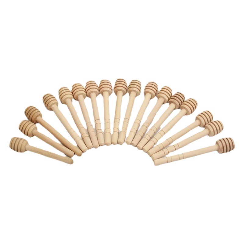 Exportación calidad loto madera miel palo mano regalo marcado madera redonda cabeza agitación varilla madera maciza miel palo agitación varilla