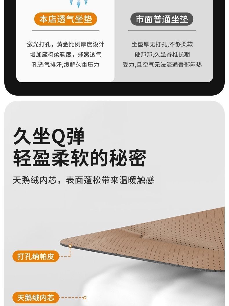 Car Seat Cushion Nappa Leather High-End Universal Breathable Seat Cushion Backrest Pad