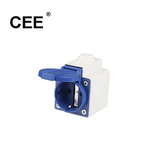 CEE-112 blue three core 16A 220-250V 2P E IP44 industrial plug socket CE