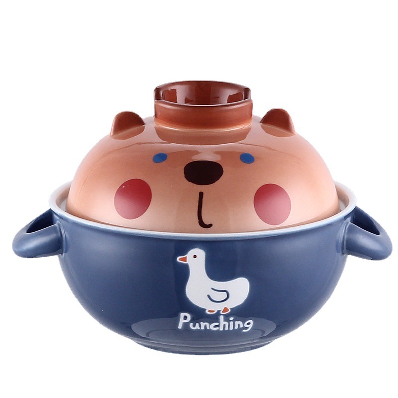 小荘園シリーズのかわいいアニメ陶磁器の碗の高い顔の値の泡の碗の家庭用の子供の食器の朝食の杯の釉薬の下で彩ります。|undefined
