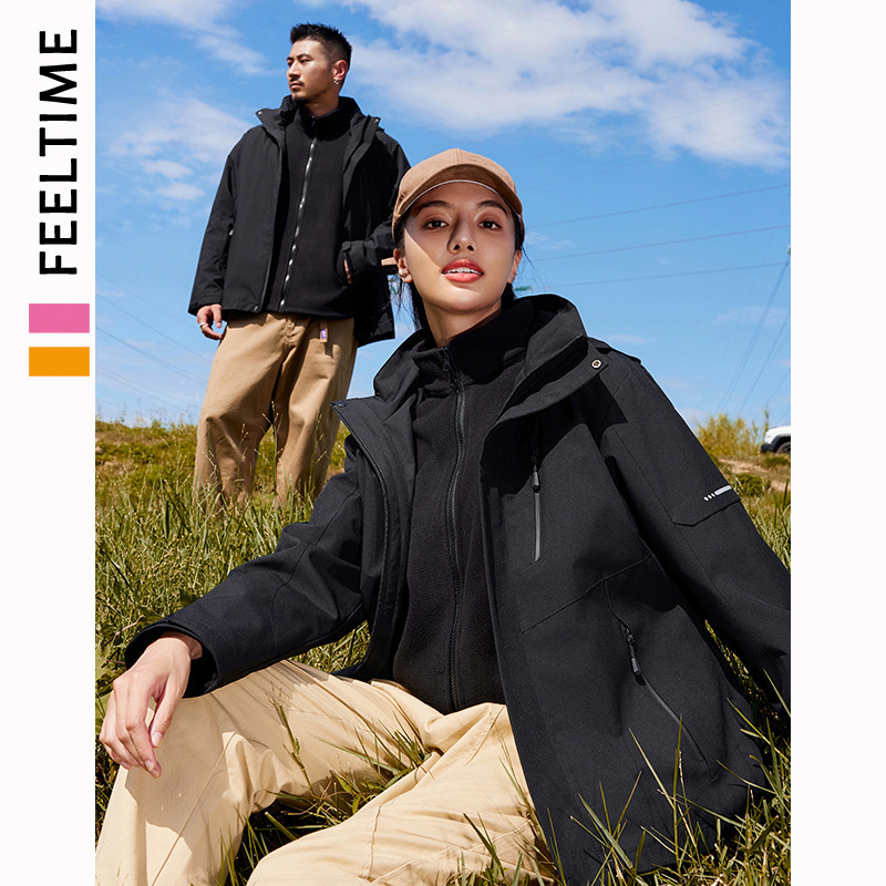 [FeelTime factory store] high-end assault clothing three-in-one anti-splashing windproof outdoor men's and women's mountaineering jacket