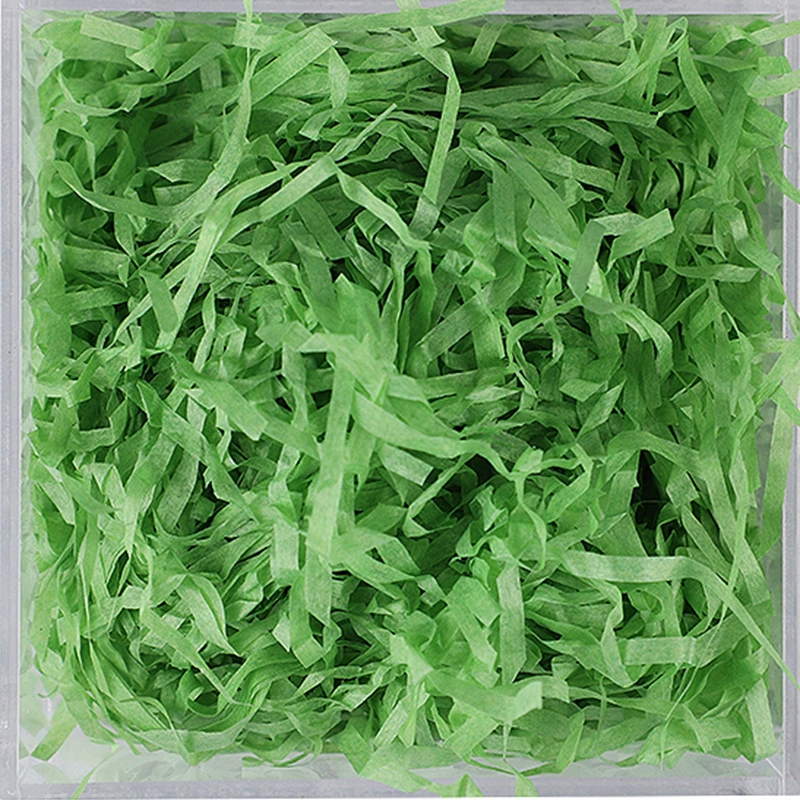 Фабричная продажа коробка подарочная из хлопка бумажной крошки (crushed paper silk) и травяной стебель из шелковой ткани, пасхальная-fold заполнение бумажными волокнами 20 грамм